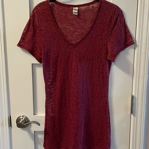 Kavio Cute red sheer shirt